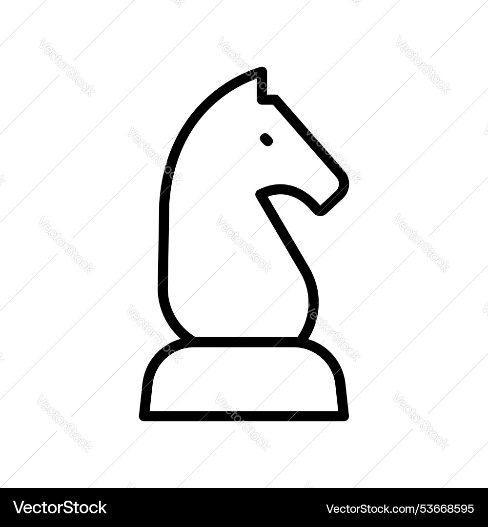 Chess game icon outline style design isolated Vector Image
