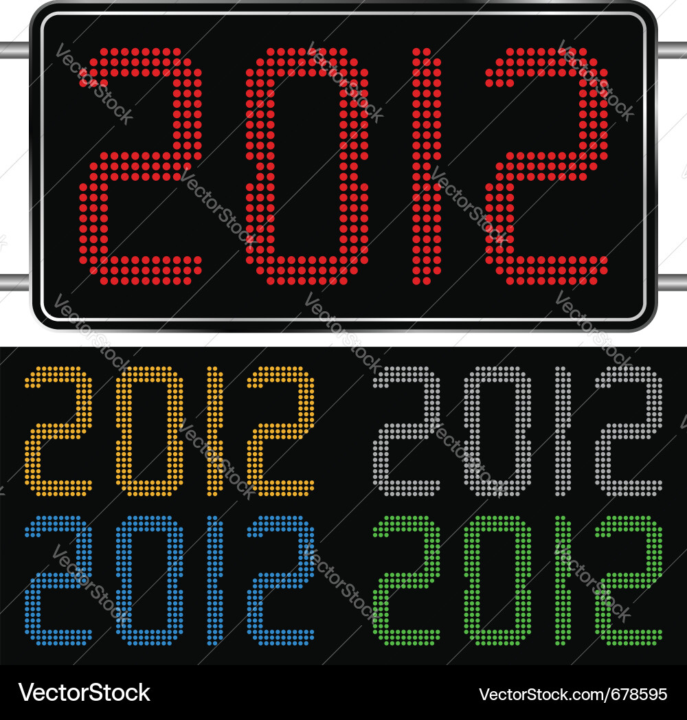 Digits of new year 2012 Vector Image