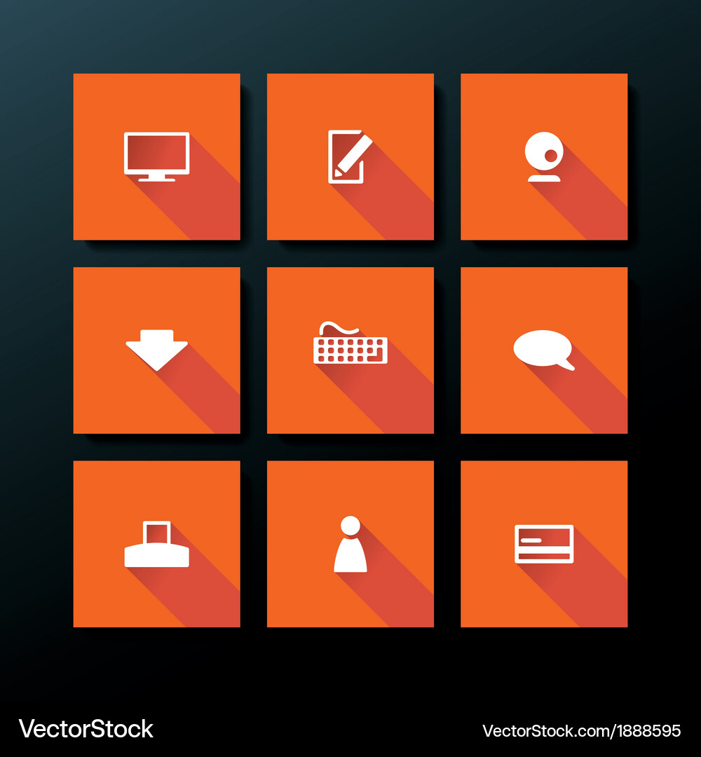 Flat web icon set Vector Image