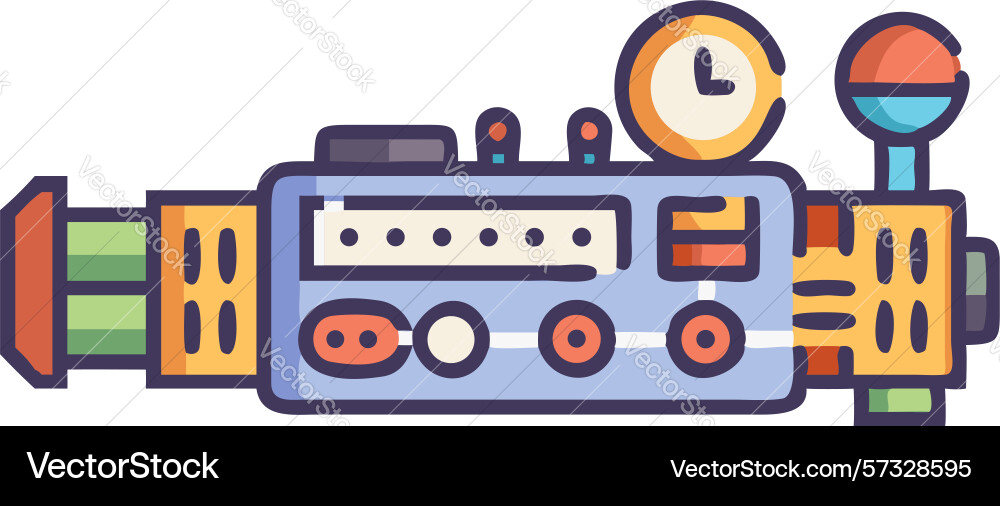 Futuristic control panel with multiple dials vector image