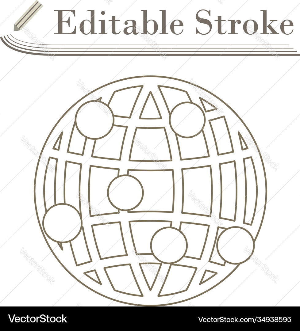 Globe connection point icon Vector Image