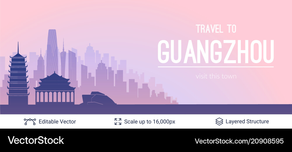 Guangzhou famous city scape Guangzhou famous city scape vector image
