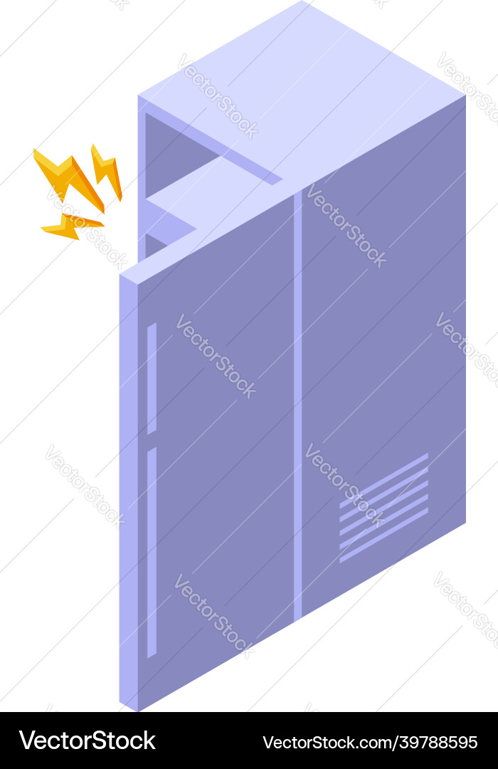 Kitchen refrigerator repair icon isometric Kitchen refrigerator repair icon isometric vector image