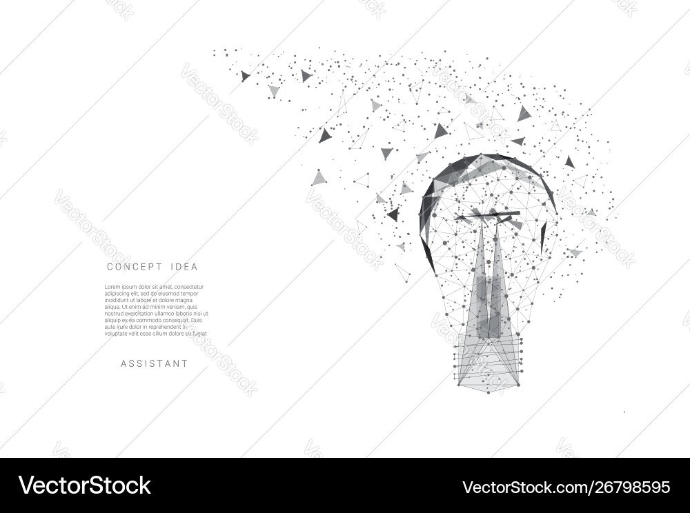 Light bulb triangles and points background Light bulb triangles and points background vector image