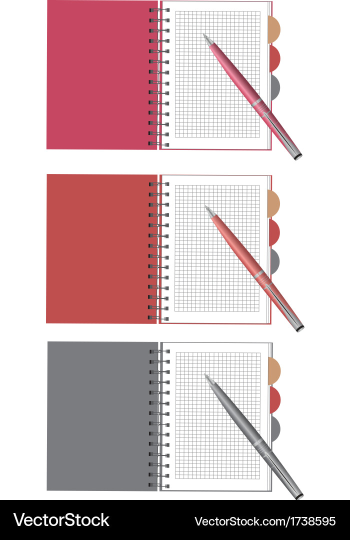 Notebook and pen set vector image