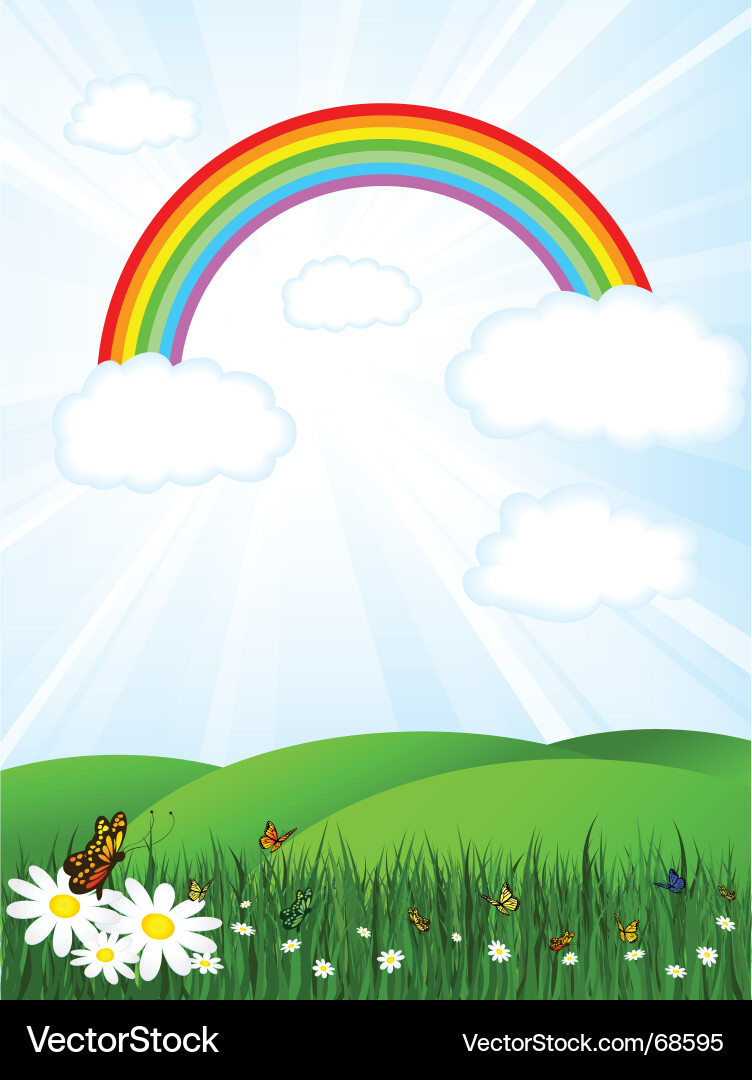 Rainbow sky Royalty Free Vector Image - VectorStock