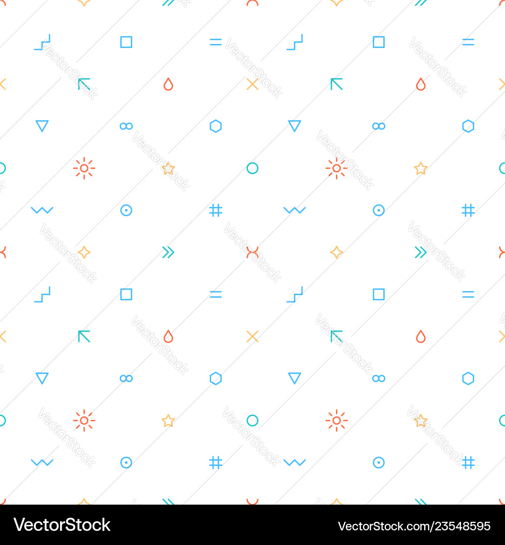 Seamless pattern in thin flat style Seamless pattern in thin flat style vector image