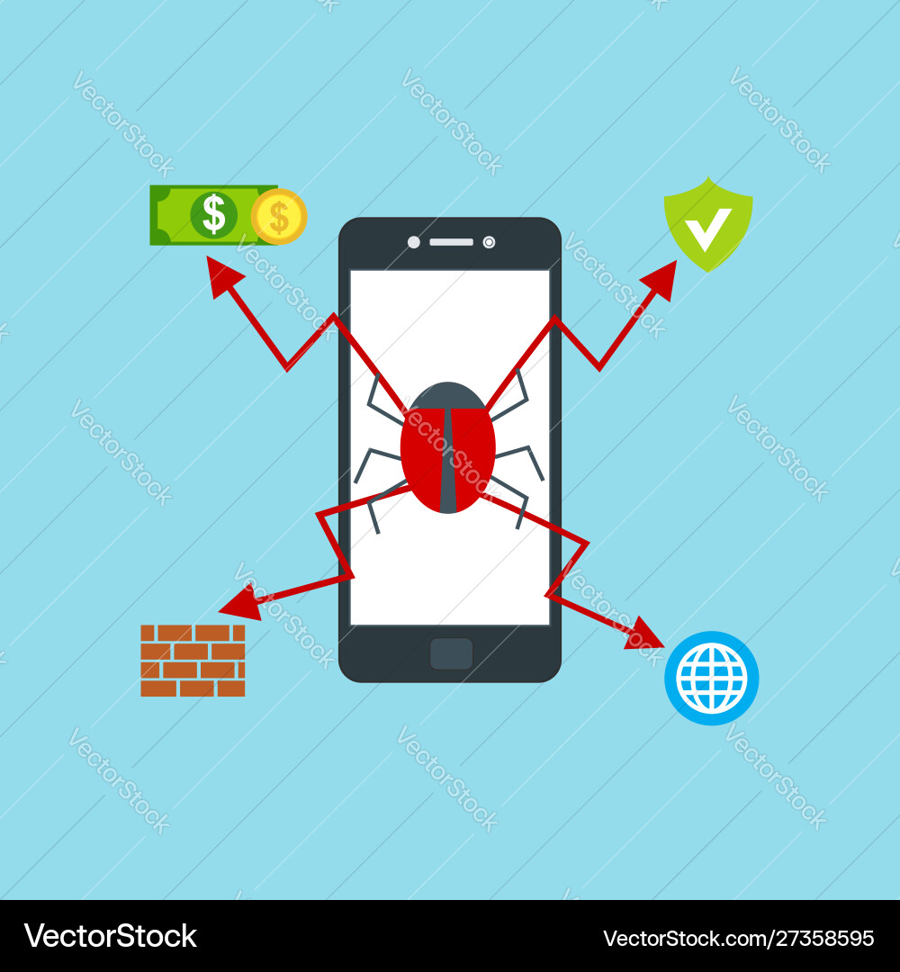 Smartphone-Virus Malware Trojaner Benachrichtigung Smartphone-Virus Malware Trojaner Benachrichtigung vektorbild