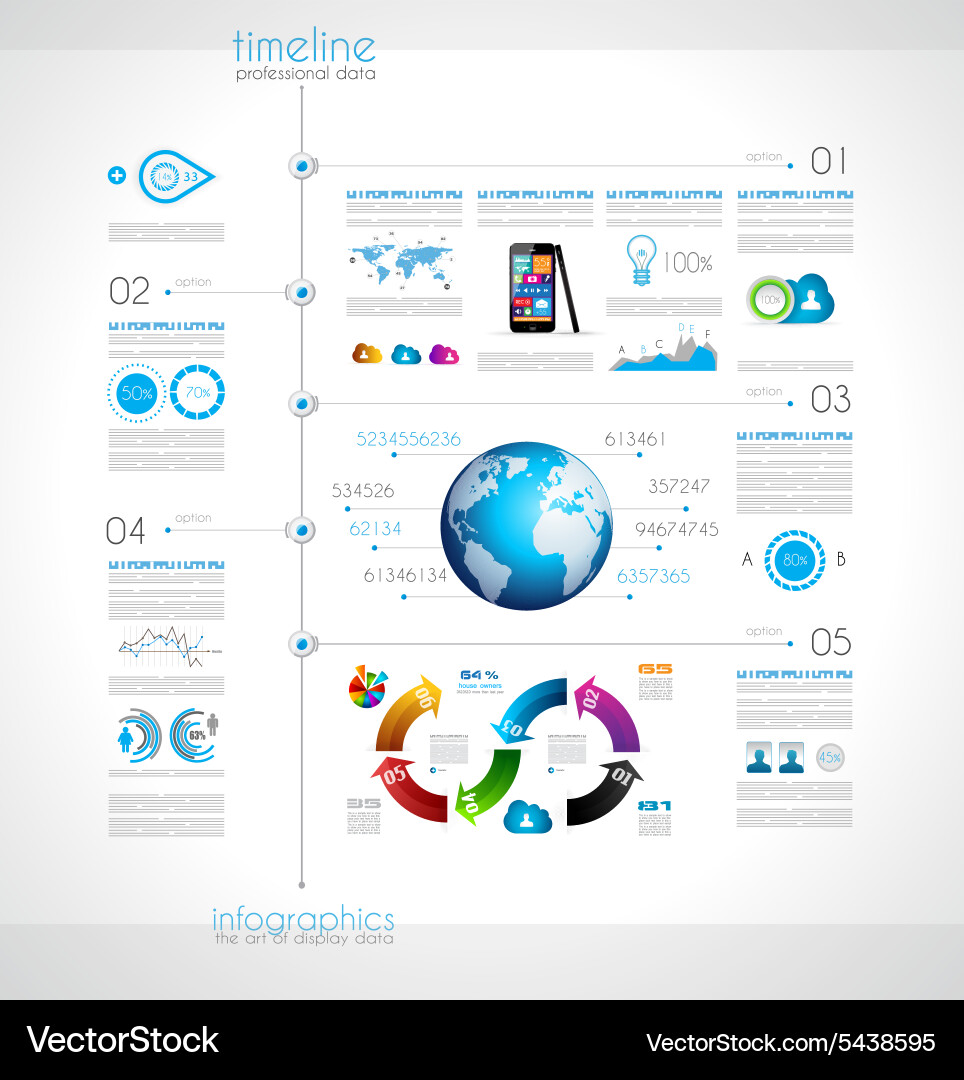 Timeline to display your data with infographic vector image