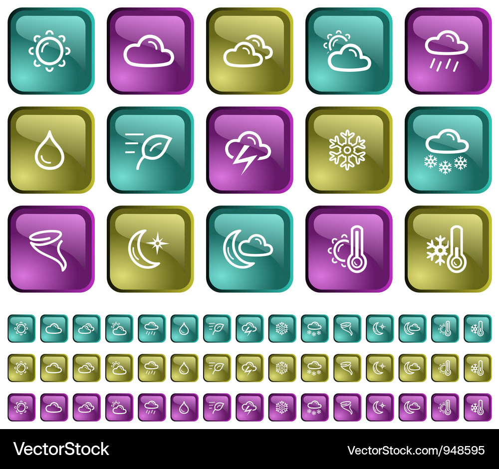 Weather buttons Vector Image