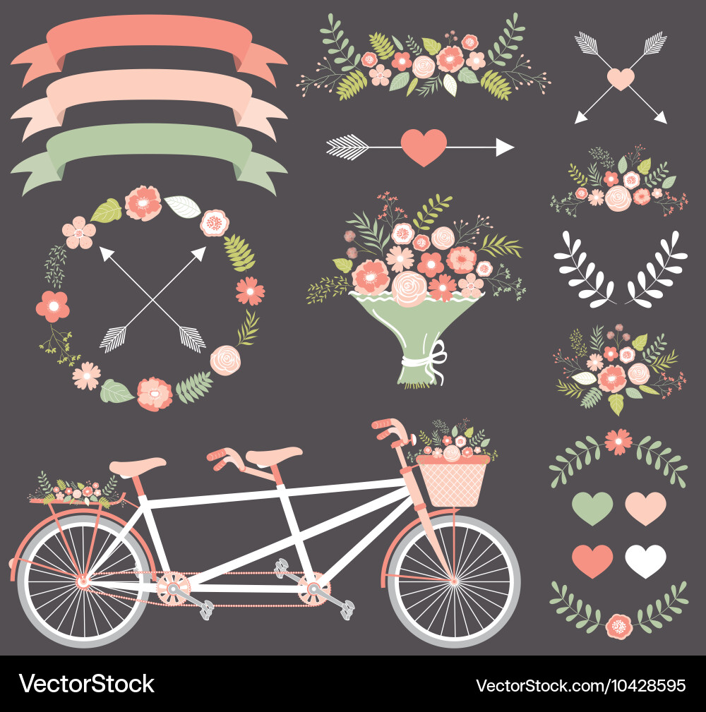 Wedding set Royalty Free Vector Image - VectorStock