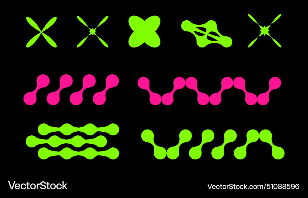 Abstract shapes in y2k style brutalist retro Abstract shapes in y2k style brutalist retro vector image
