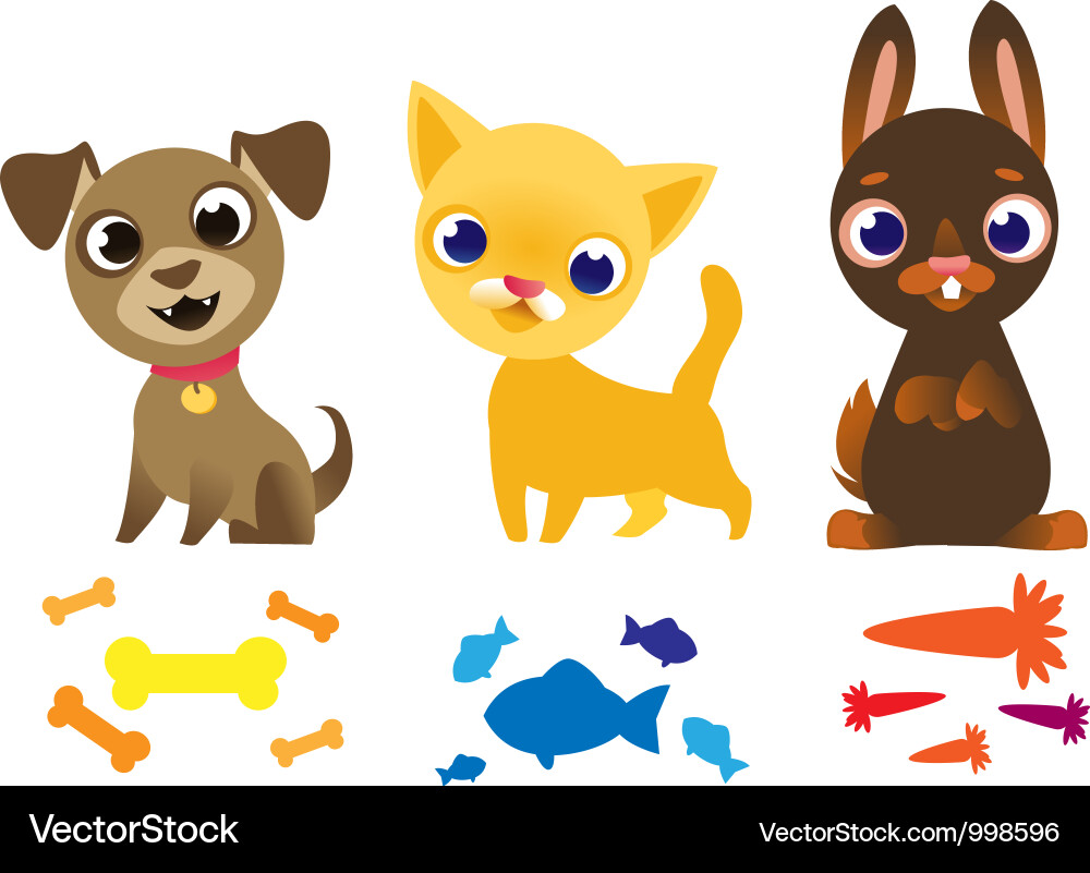 Adorable Pets Collection Vector Image