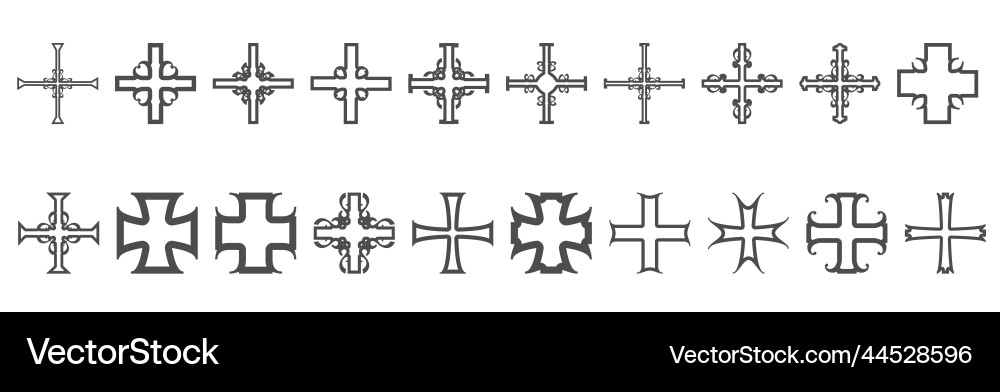 Christian Cross Icons - Verschiedene Stile Vektorbild