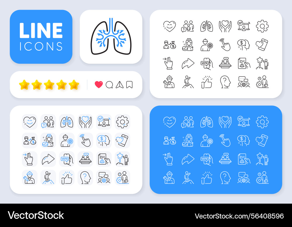 Cursor employee and pay line icons for web app Cursor employee and pay line icons for web app vector image