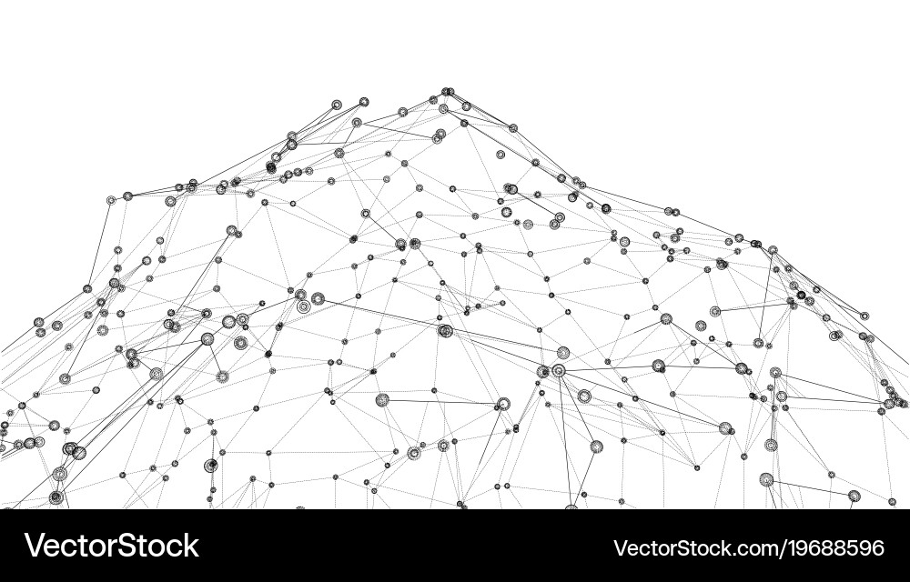 Global network connections with points and lines vector image