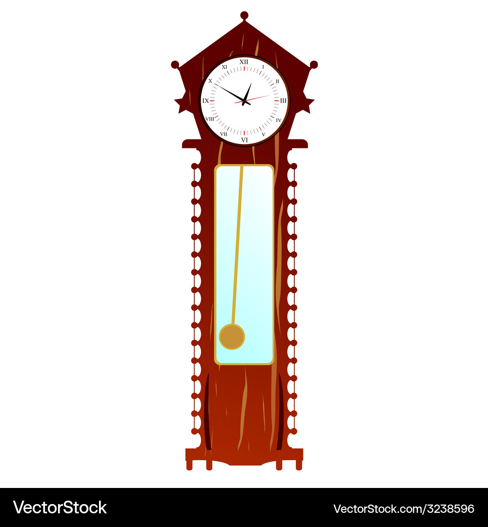 Old clock in brown color Vector Image