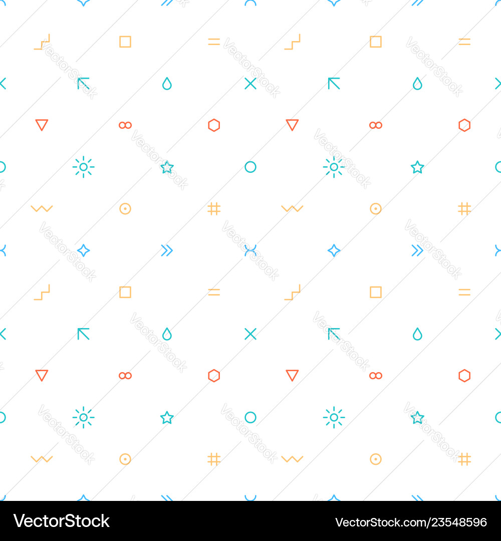 Seamless pattern in thin flat style Seamless pattern in thin flat style vector image