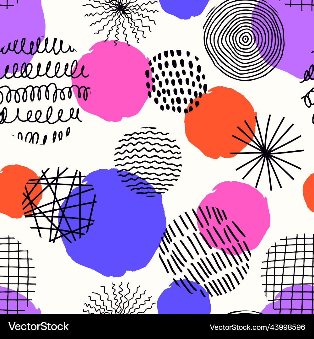 Seamless pattern with round textured elements Seamless pattern with round textured elements vector image