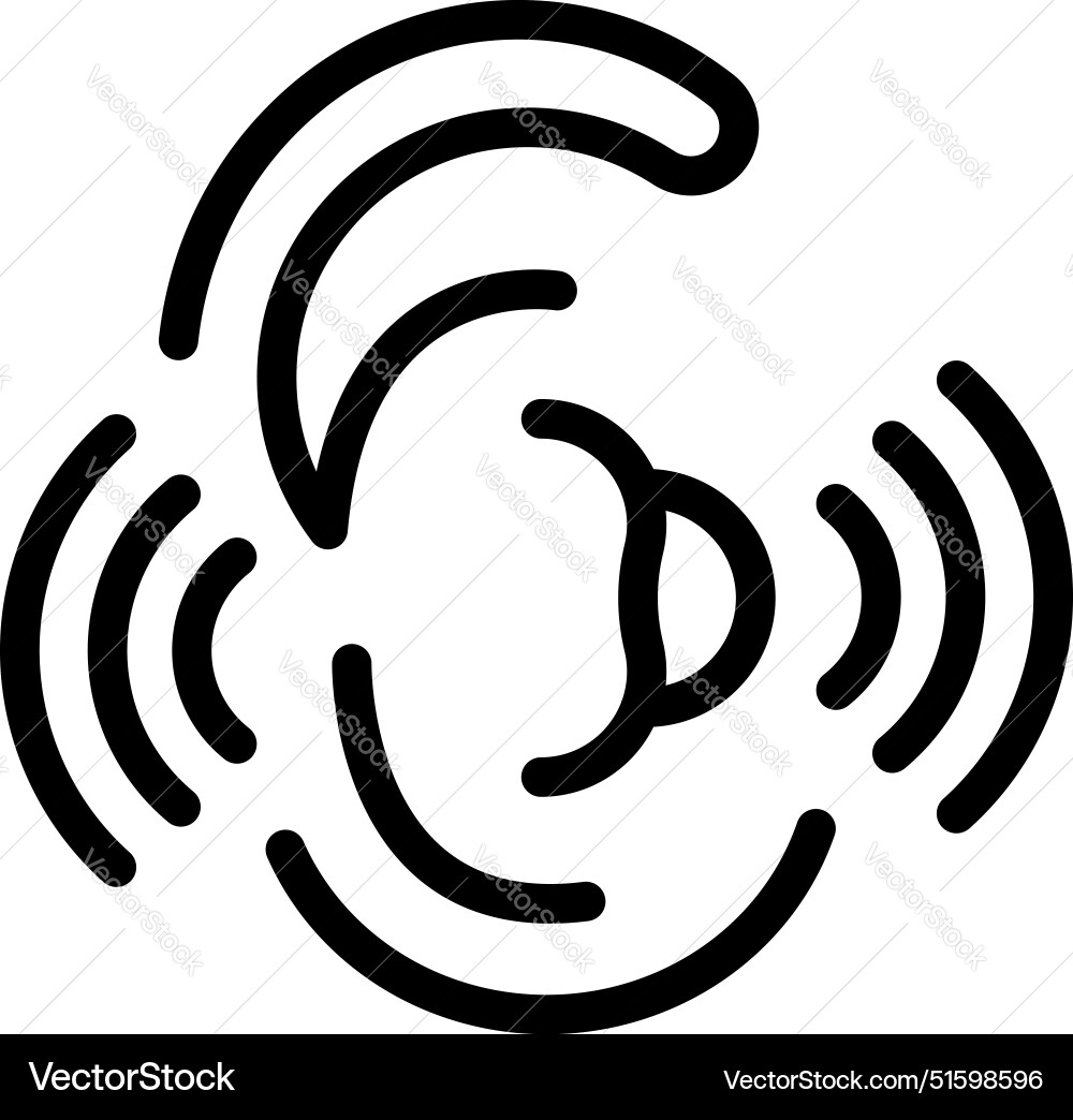 Sound wave detection system icon with waves Vector Image