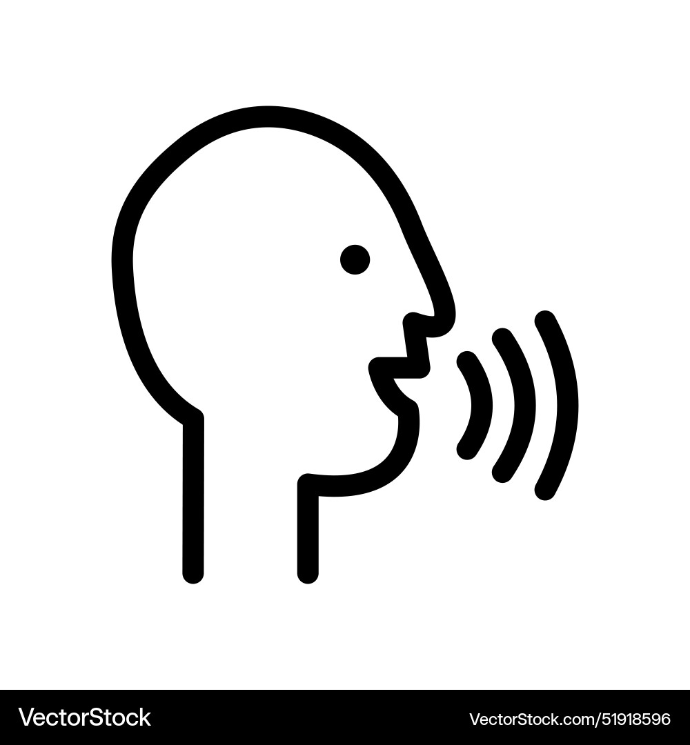 Voice command control icon outline set collection Vector Image