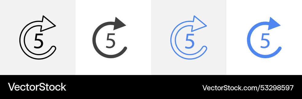 5 sec skip icon set verwenden für web ui oder app 5 sec skip icon set verwenden für web ui oder app vektorbild