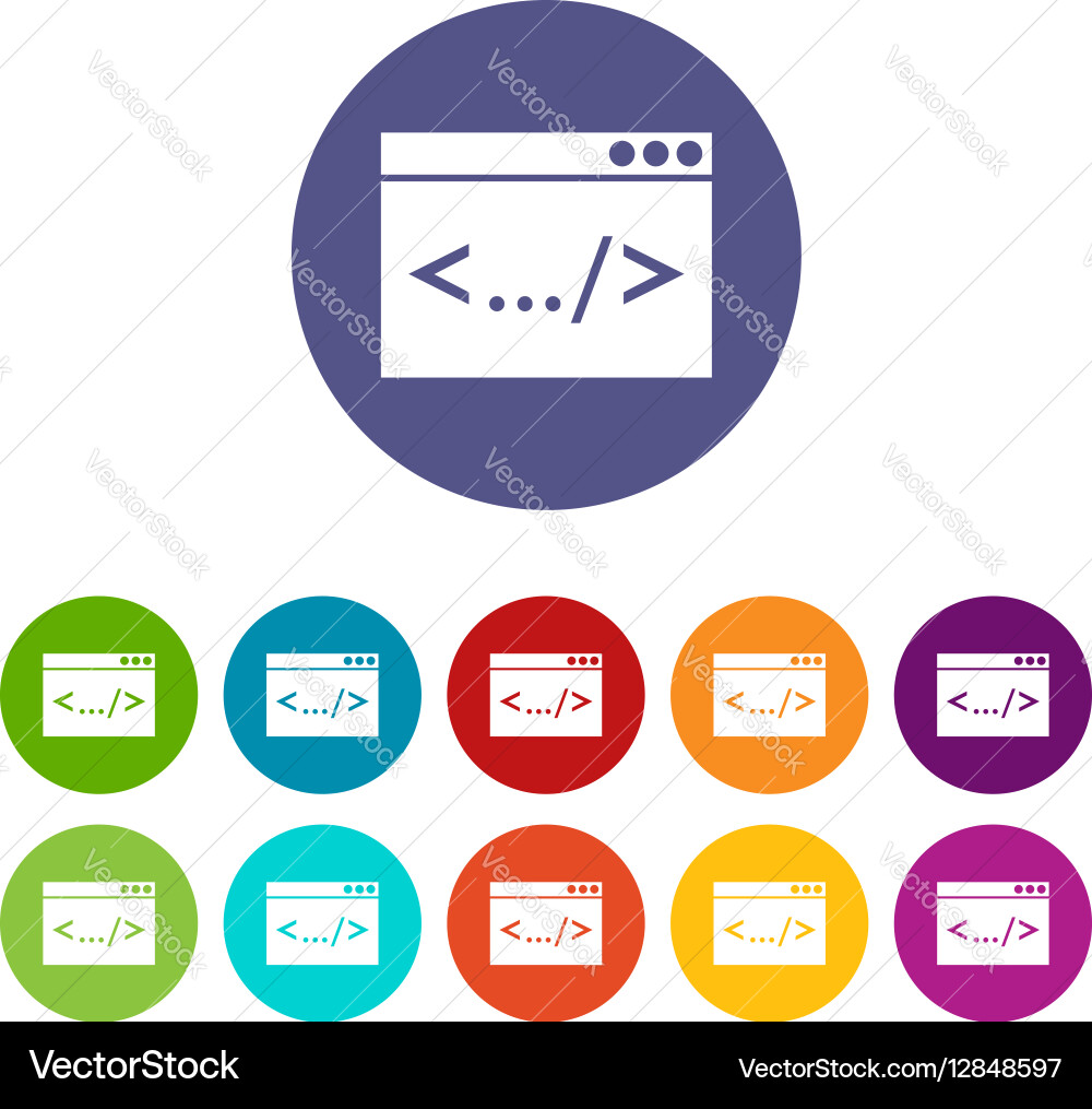Code window set icons Vector Image