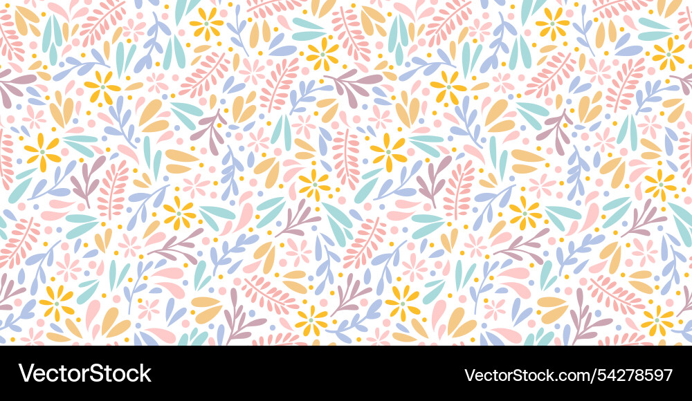 Cute colorful spring seamless repeat floral Vector Image