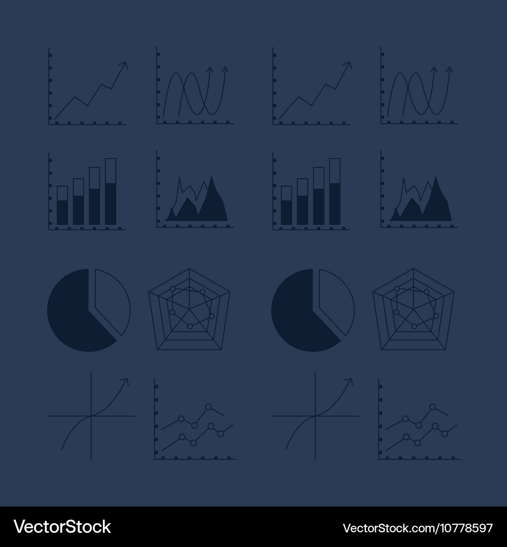 Graph chart with business related icons image Vector Image