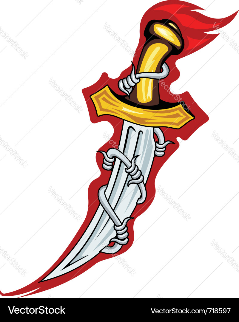 Medieval Dagger with Wire Vector Image