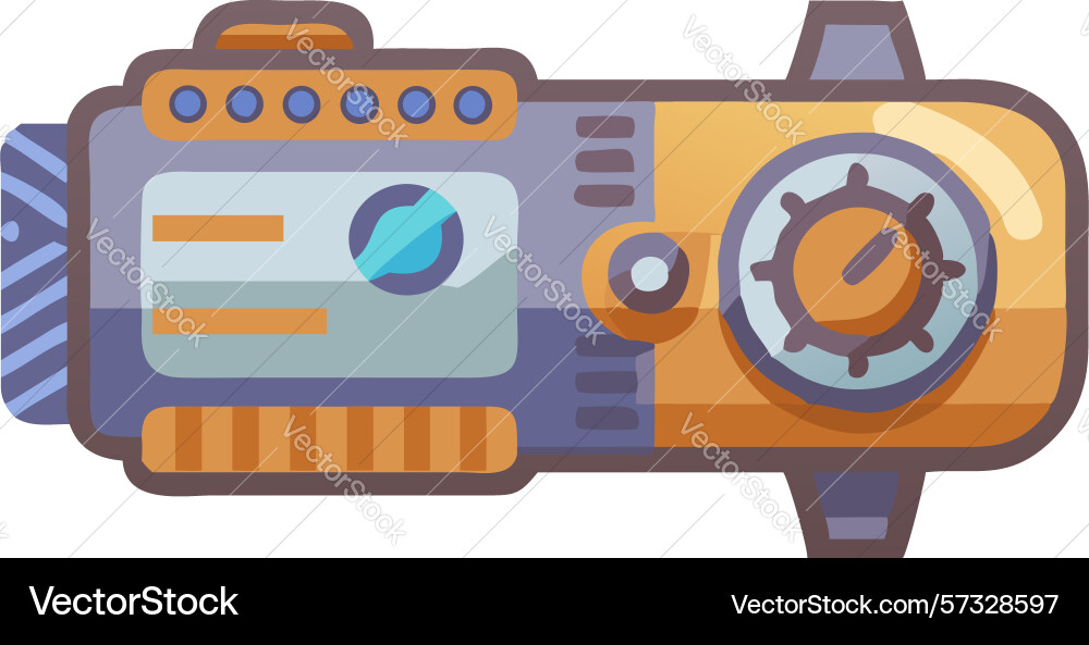 Retro-futuristic device with analog controls vector image