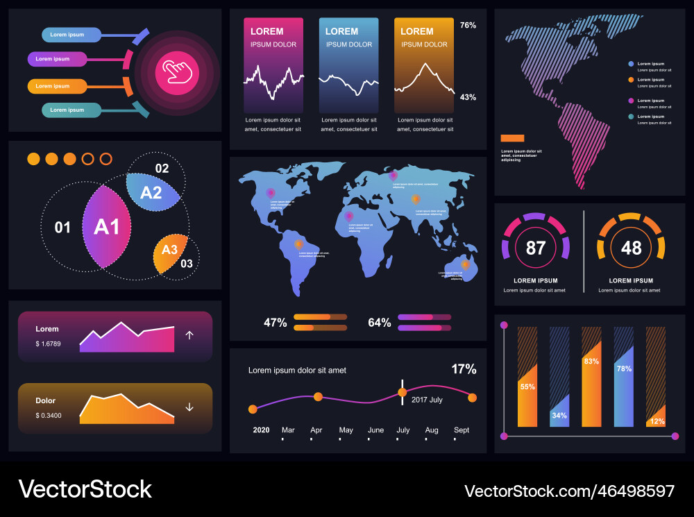 Set of infographic elements data visualization Set of infographic elements data visualization vector image