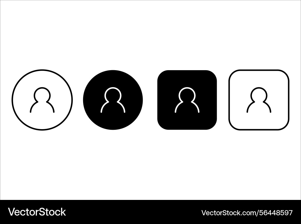 Set of outline people icons buttons with user Set of outline people icons buttons with user vector image