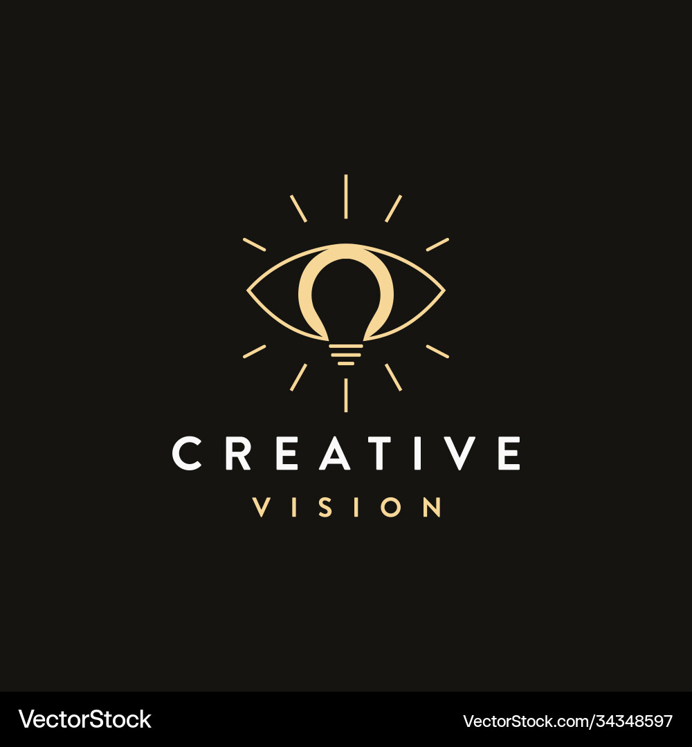 Vision Logo-Ikone Auge und Glühbirne Vision Logo-Ikone Auge und Glühbirne vektorbild
