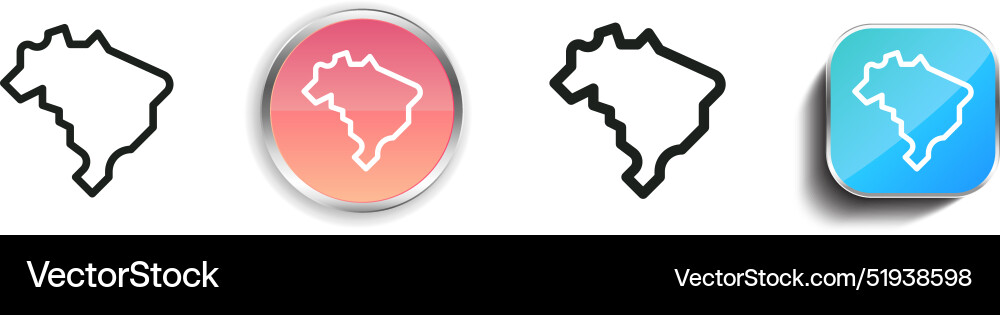 Brazil icon thin linear regular and button style Vector Image