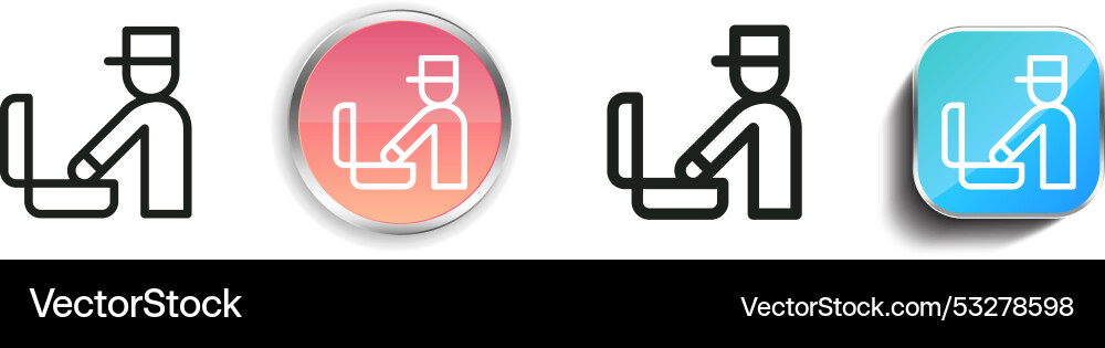 Customs icon thin linear regular and button style vector image
