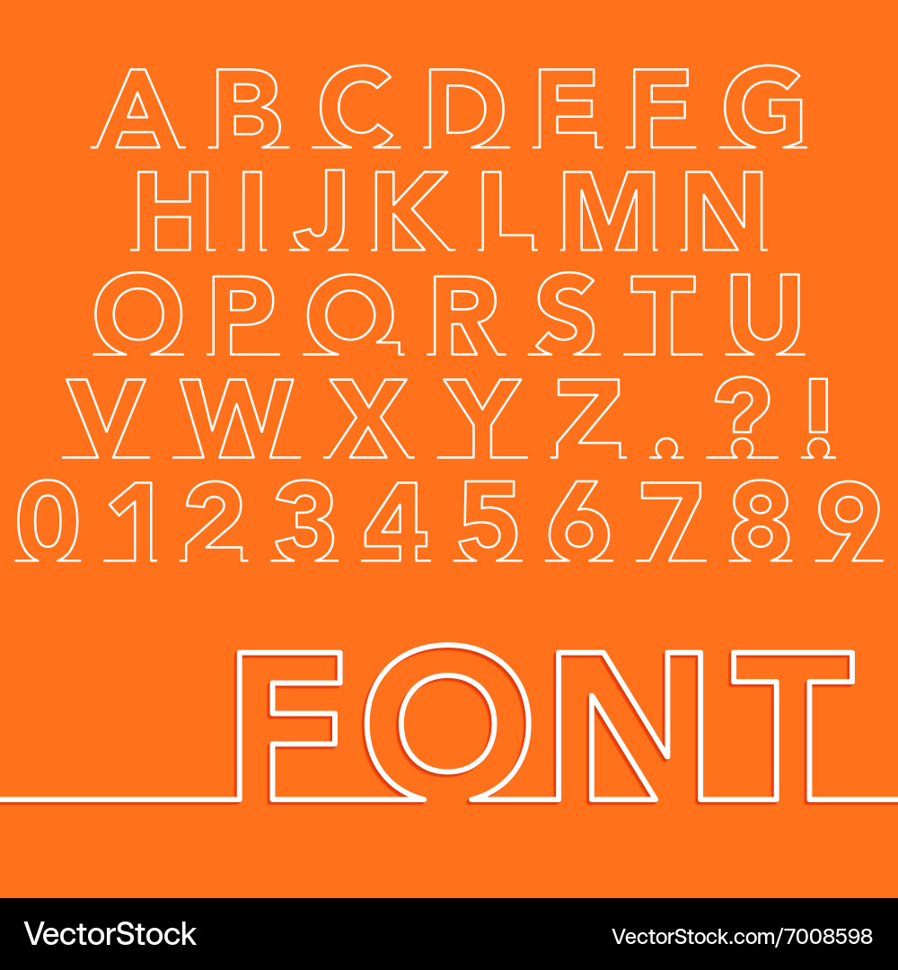 Elegant Linear Font vector image