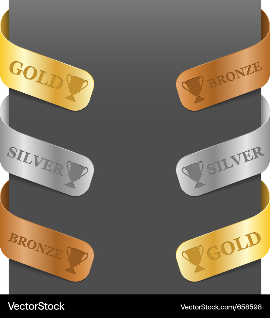 Gold Silver Bronze Sign Award vector image