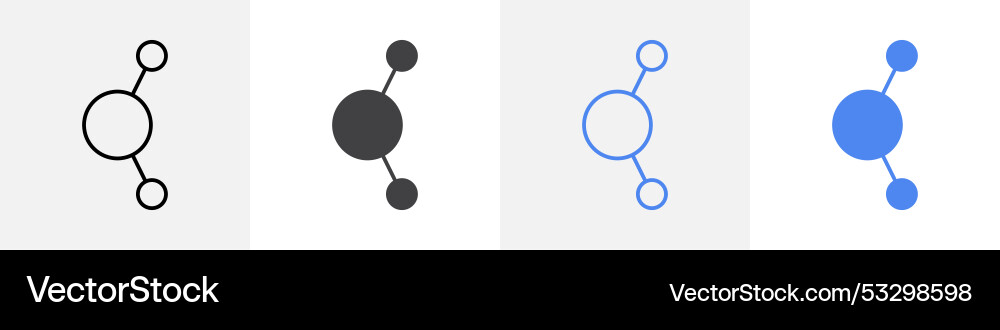 H2o molecule icon set use for web ui or app Vector Image