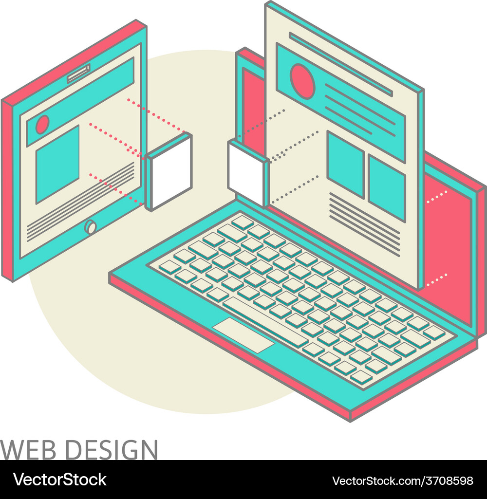 Mobile and desktop website design development Vector Image