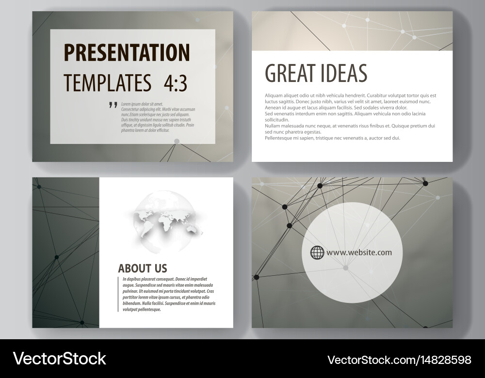 Set of business templates for presentation slides vector image
