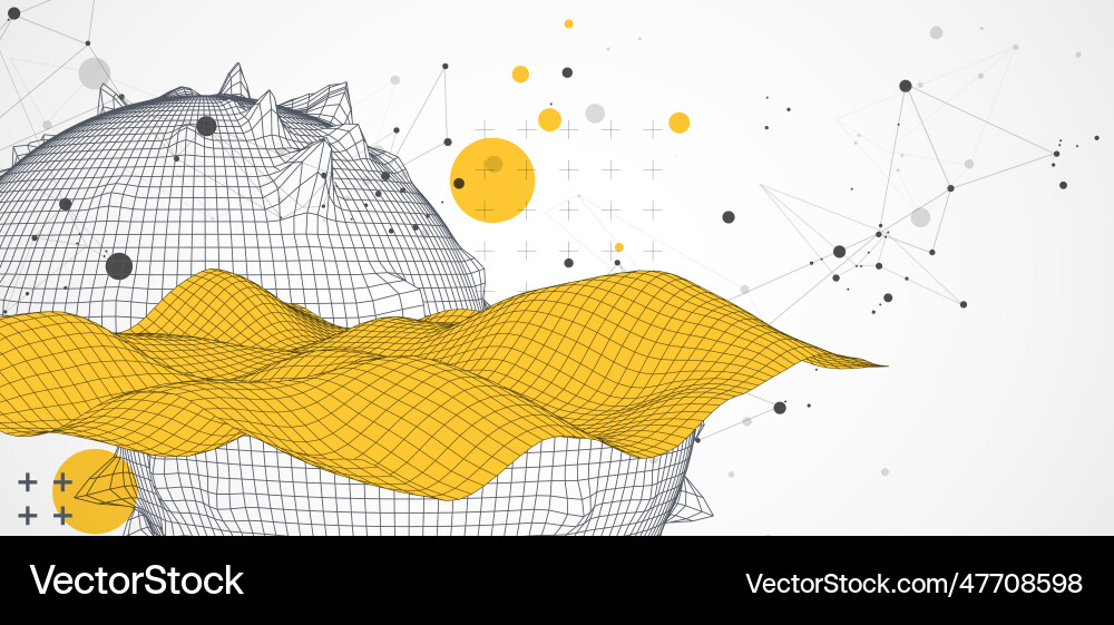Sphere theme with connected lines in technology Sphere theme with connected lines in technology vector image