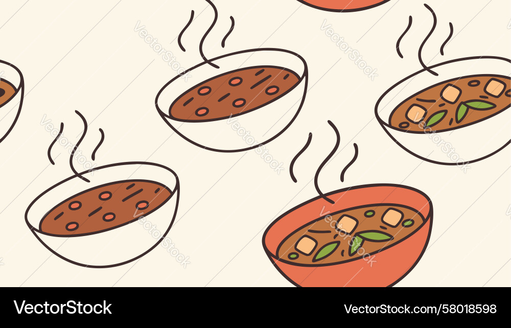 Steaming Soup Pattern Vector Image