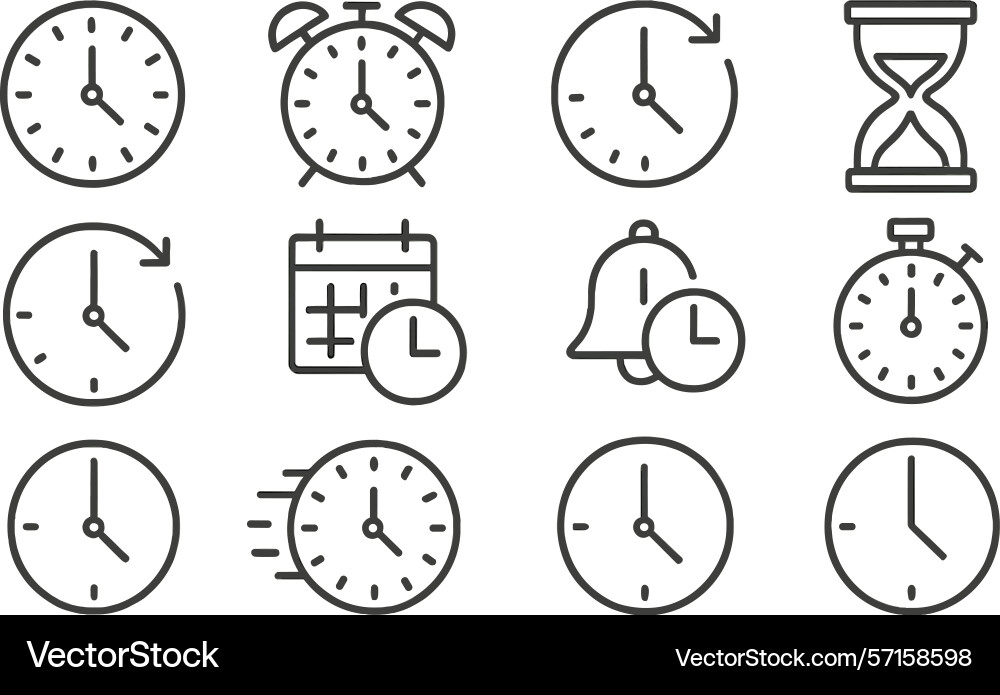Various clock and timer depicting Various clock and timer depicting vector image