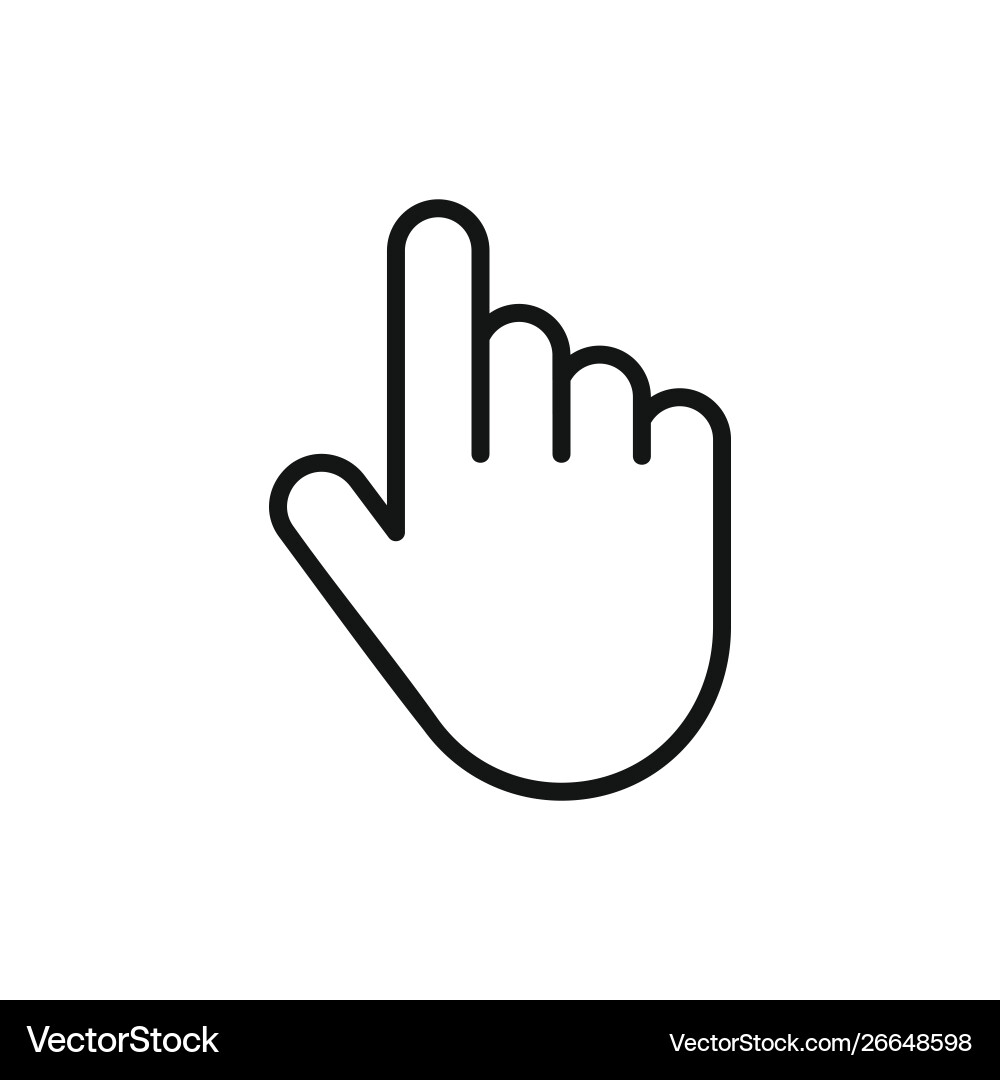 White Hand Pointer Cursor Icon vector image