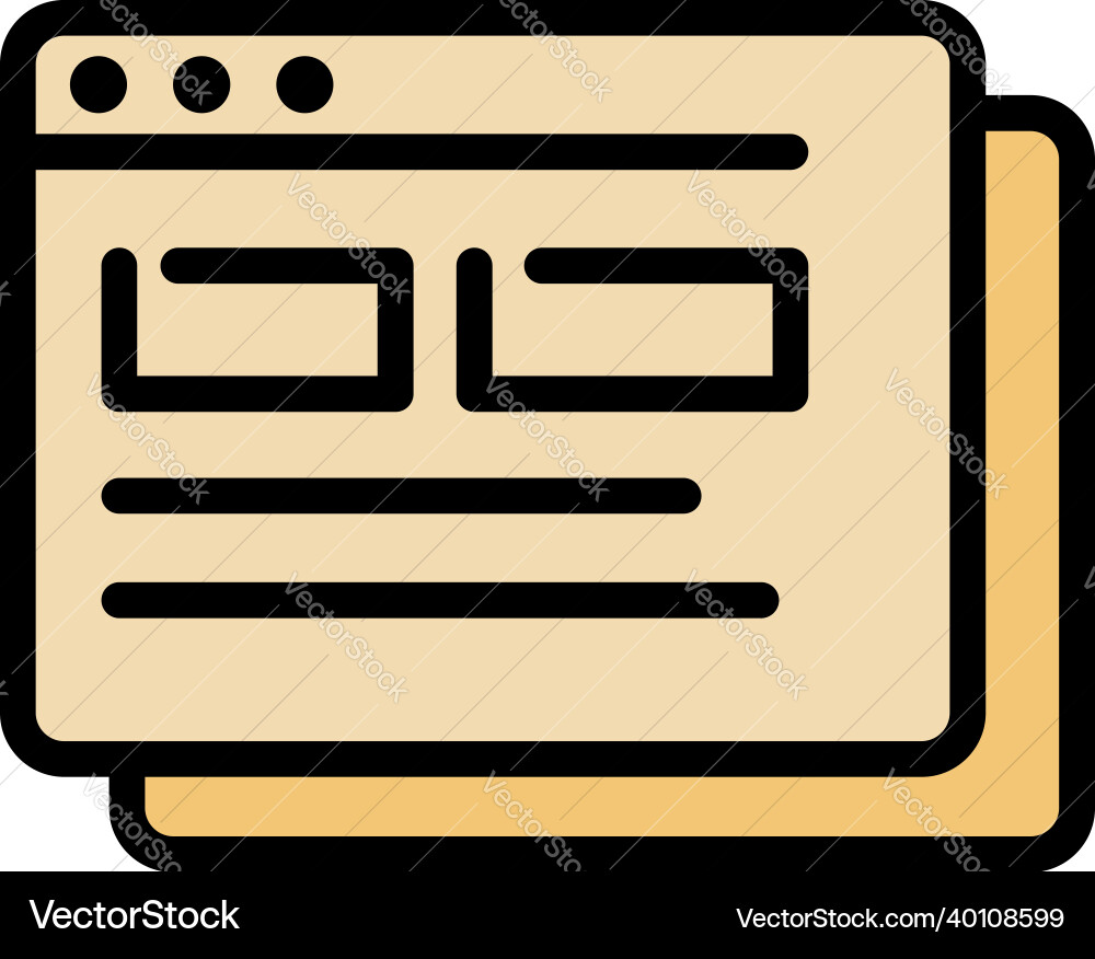 Browser internet icon color outline Browser internet icon color outline vector image