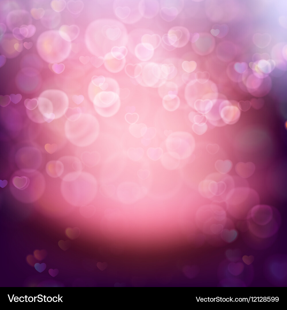 Defocused Heart Bokeh Background vector image