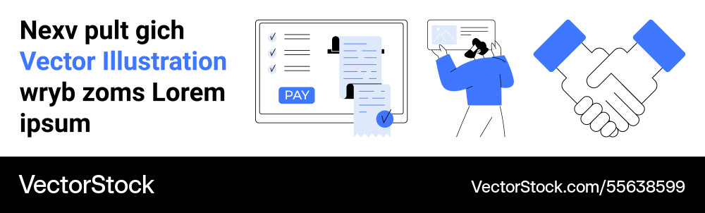 Digital transaction process with forms payment Vector Image