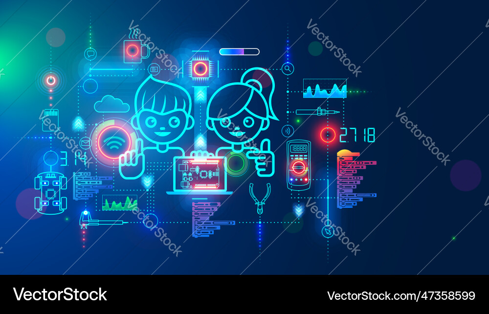 Electronics engineering and hardware programming Electronics engineering and hardware programming Vector Image
