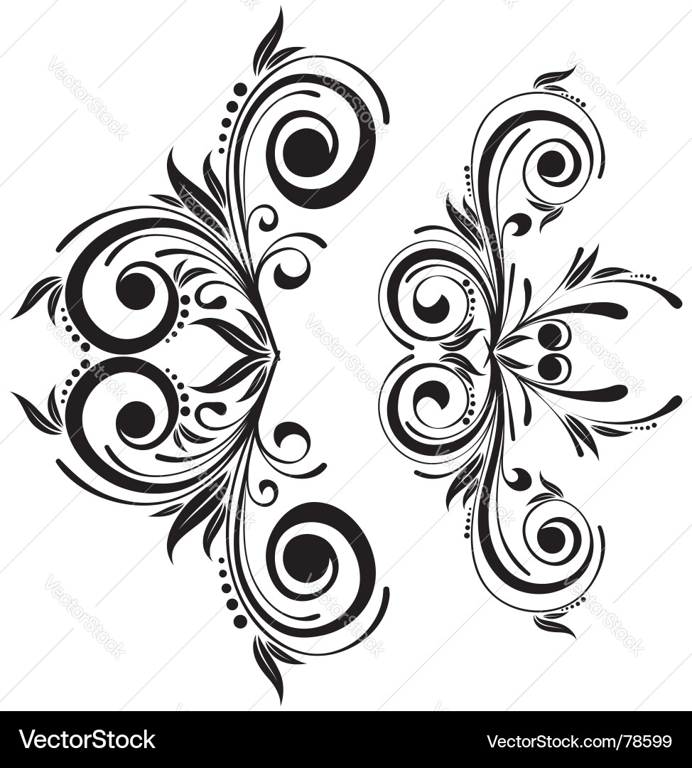 Elegant Floral Scroll Pattern Vector Image